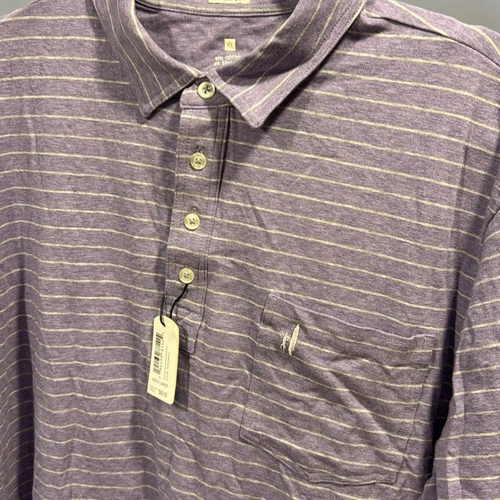 NWT $89 Johnnie-O Stripe Polo Neese in Periwinkle sz XL